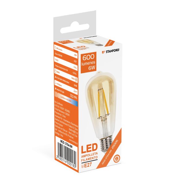 Ampolleta led  Vintage (Cálida) 6W E27 Stanford