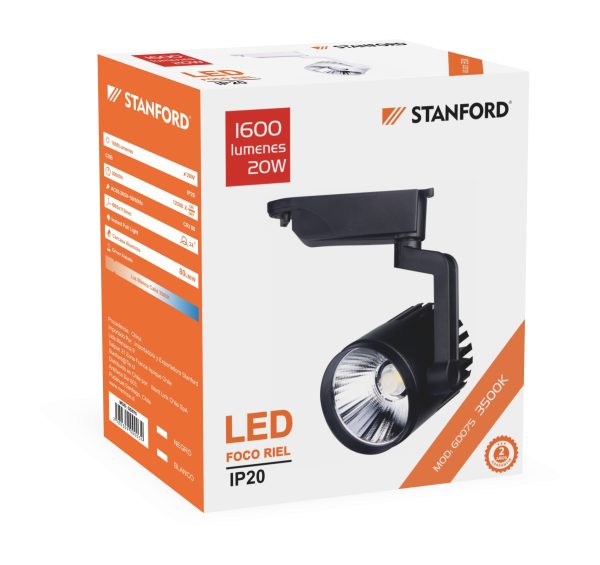 Foco Led Riel GD075 STANFORD 3500K 30W Negro