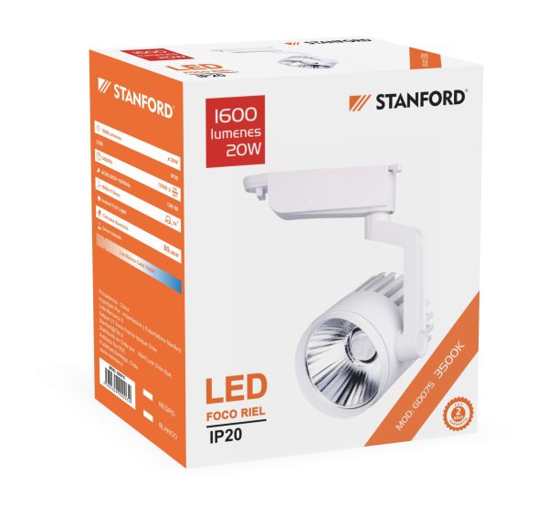 Foco Led Riel GD075 STANFORD 3500K 30W Blanco